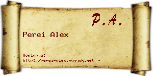 Perei Alex névjegykártya